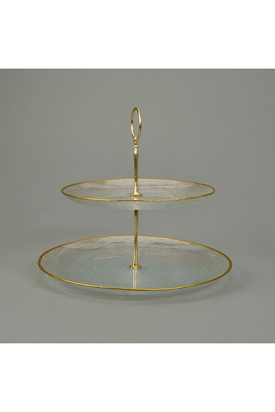 Evidea Kitchen Paloma 2 Tier Cookie Rack - Transparent / Gold