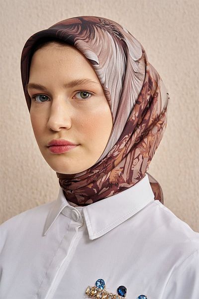 ED Scarf Vision Art Collaction Mirage - Καφέ Φουλάρι