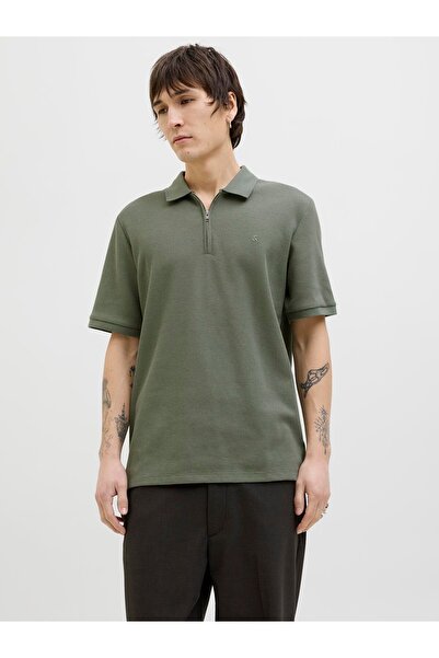 Jack & Jones Tricou pentru bărbați Jack Jones Austin cu fermoar și guler polo...