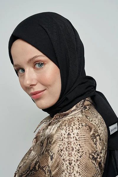 ED Scarf Şal din bumbac cu dungi negre