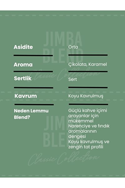 Addis Ababa Coffee Espresso Çekirdek Kahve 1000 Gr. Jimba Blend (Jimba Special Blend Coffee)