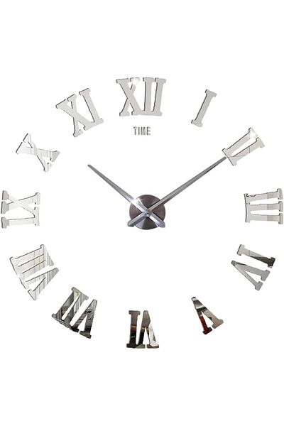 COOYA Living Room Wall Clock,DIY Large Wall Clock Frameless Giant Modern Design,120x120 cm, Mute,White