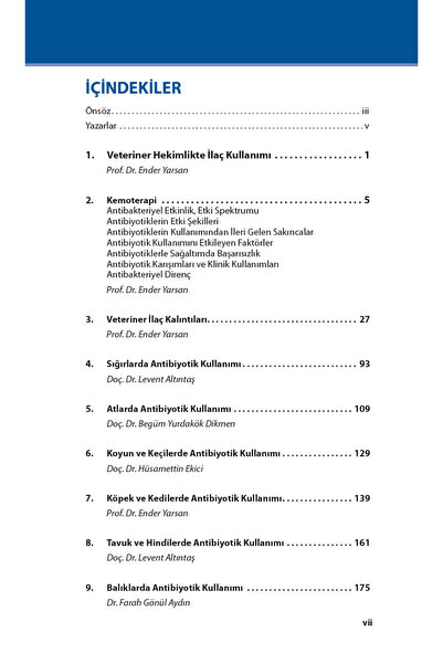 Güneş Tıp Kitabevleri Veteriner Hekimlikte Antibiyotikler