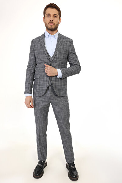 Fonte Falcao Kombinli Slimfit Yelekli Drop 6 Takım-Koyugri