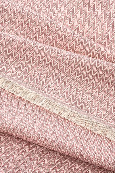 Denizli Concept Pera Powder Pink Bedspread - Zigzag Patterned Pique - 200X230 cm