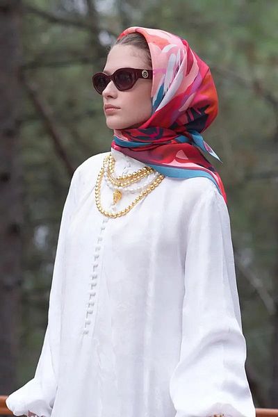 ED Scarf Freya Patterned Modal Scarf - Coral