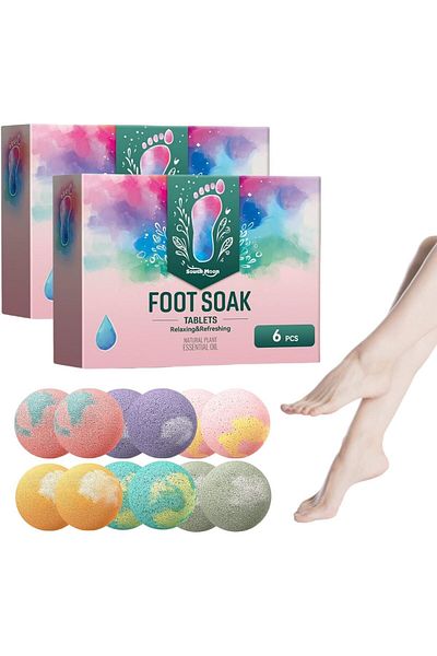 COOYA 12 Pcs Bath Foot Bombs with Bath Salt and Essential Oil, for Foot Dry Cracked,Feet Relieve Tired