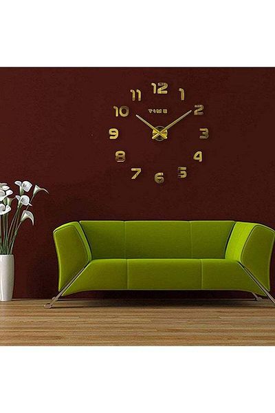 COOYA Living Room Wall Clock,DIY Large Wall Clock Frameless Giant Modern Design,80x120 cm, Mute