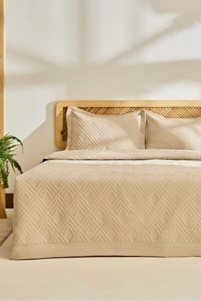 Kaşmir Home Elza Tek Kişilik Yatak Örtüsü Takımı Bej