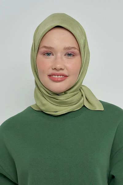 ED Scarf Βαμβακερό κασκόλ με πράσινο μονόγραμμα