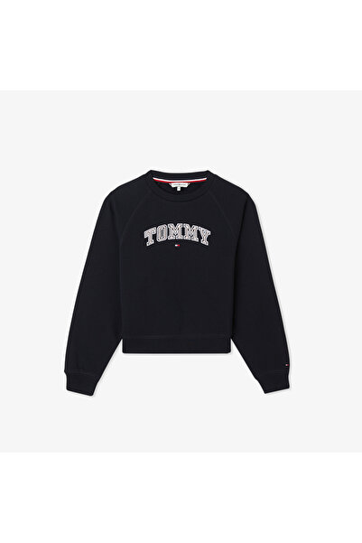 Tommy Hilfiger Varsity Embroidered Çocuk Lacivert Sweatshirt