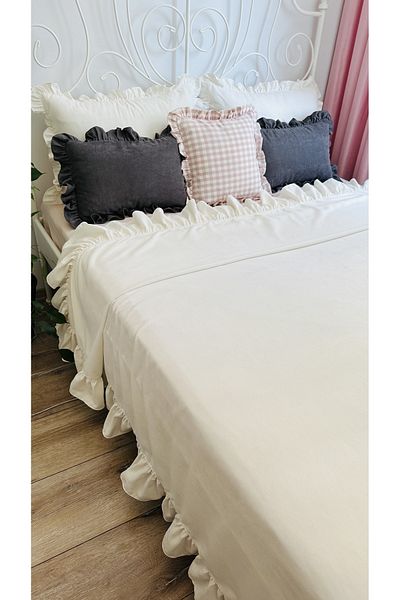 Decamor home Σετ Κρεβατιού Frilly Λευκό Διπλό