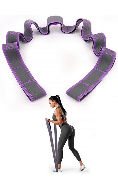 Soillium Resistance Band 9-Level Pilates & Yoga Exercise Rubber - Perfect for Fitness Stretching & Sports at Home