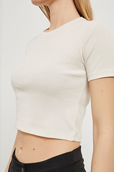 Arma Life Women's Crew Neck Short Sleeve Stone Crop T-Shirt