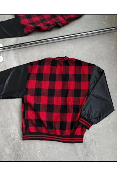 karelin Jachetă pentru bărbați Edolika cu model Gingham brodat - roșu