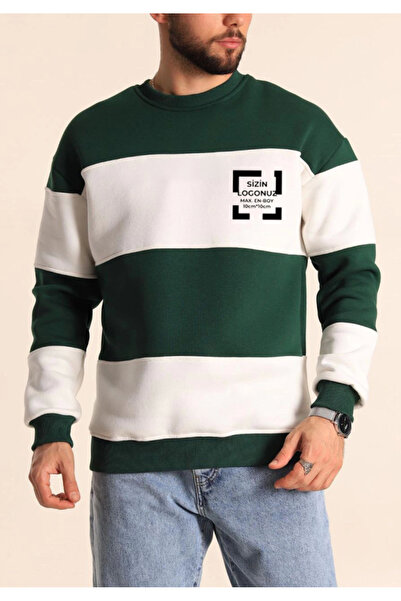 JANES Hanorac de producție specială segmentat cu gât roșu - verde