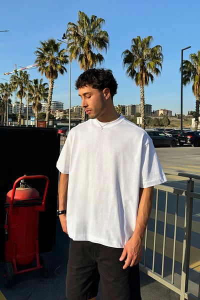 Flaw Wear Basic White Oversize T-Shirt