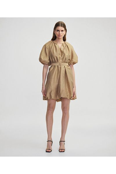 İpekyol Balloon Sleeve Dress with Chain Accessories