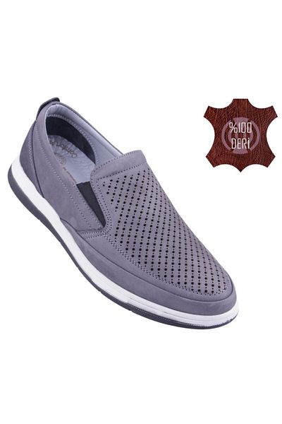 DETECTOR Genuine Leather Orthopedic Perforated Men's Casual Shoes 046