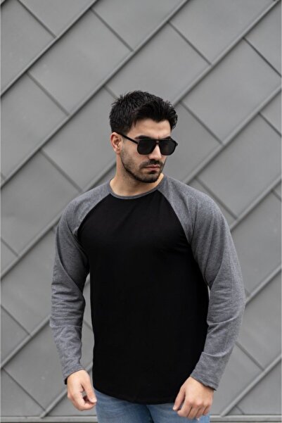 ETİLER COLLECTION Eyesof Men's Long Sleeve Crew Neck Viscose Two Thread Blouse