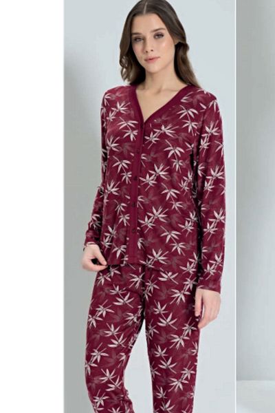 Pijadore Cotton Long Sleeve Front Buttoned Large Size Women's Pajamas Set