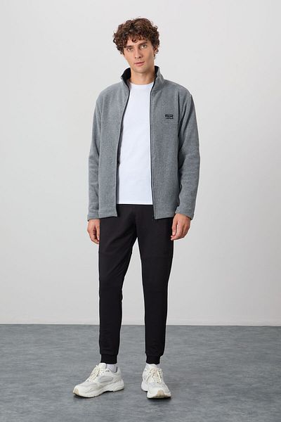 AIR JONES Ανδρικό φούτερ Hardy Grey Melange Standard Fit Fleece - 88299