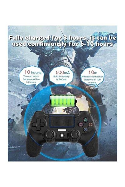 COOYA لوحة ألعاب تعمل باللمس مع اهتزاز مزدوج ووظيفة صوتية وحدة تحكم لاسلكية لجهاز PS4/PC