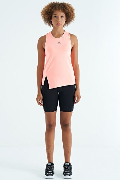 TOMMY LIFE Crochet Slit Detailed O Neck Zero Sleeve Standard Mold Women's Sports Undershirt - 97256