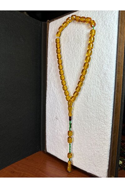 ÖMER ALTUN ضغط عصا العنبر مسبحة 6 مم × 10 مم أصفر ملون كبسولة قطع هدية T-270