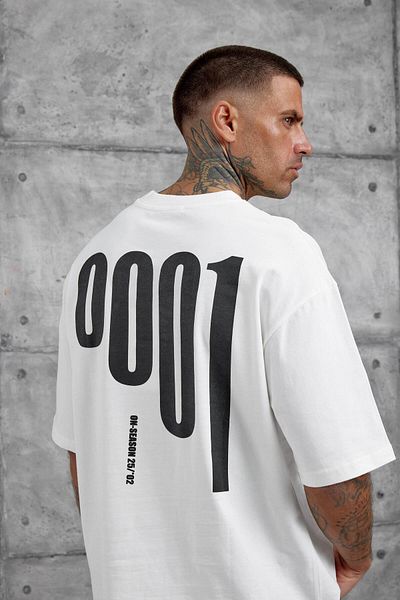 NOMARC Λευκό 0001 Μπλουζάκι Oversize με γραφή