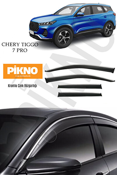 pikno Chery Tiggo 7 /Tiggo 7 Pro Max Kromlu Cam Rüzgarlığı 4'lü Set A+ Plus