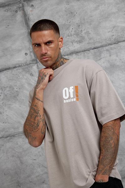 NOMARC Καφέ μπλουζάκι Sanise Written Oversize