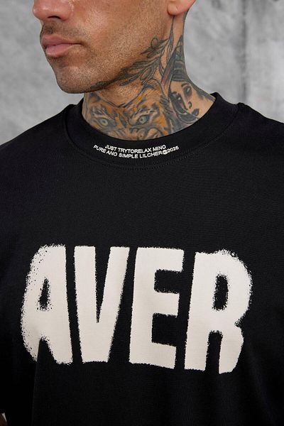 NOMARC Μαύρο μπλουζάκι Aver Written Oversize