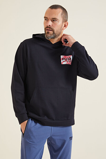 AIR JONES Ανδρικό φούτερ με κουκούλα Keene Navy Blue - 88133