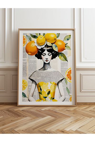 HOMEPACK Единична картина в дървена рамка, единичен плакат, картина TK/1084