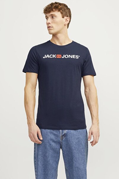 Jack & Jones Muška majica kratkih rukava sa otisnutim logotipom i okruglim iz...