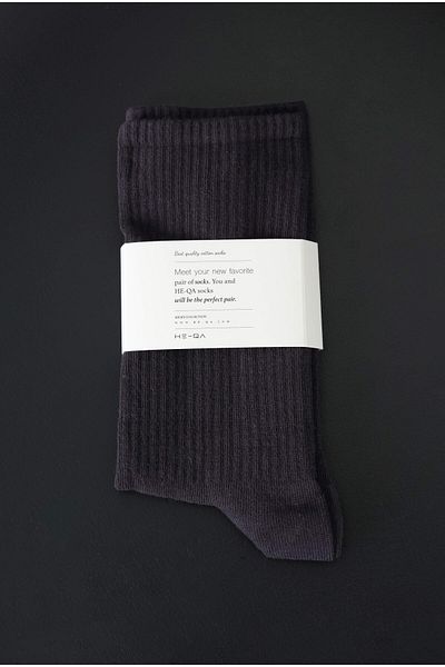 HEQA Plain Rubber Knitted Socket Socks Anthracite