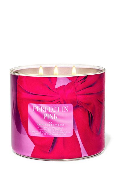 Bath & Body Works Perfect In Pink 3-Wick Candle