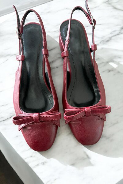 DURUNUN BUTİĞİ DuLivay Бордо з бантиком (4 см) Круглий носок Повсякденне взут...