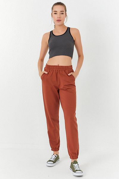 TOMMY LIFE Anthracite Basic Zero Sleeve Skinny Fit U Collar Women's Crop Top Undershirt - 97160