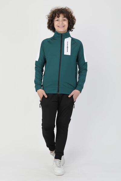 NEW YEAR FİT Dalgıç Kumaş Fermuarlı Garson Eşofman Takımı