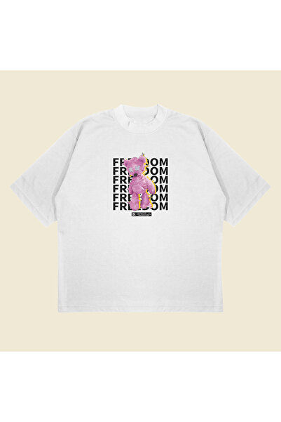 PURE POWER Pink Anarchy cu imprimeu supradimensionat Bumbac unisex țesătură groasă respirabilă tricou