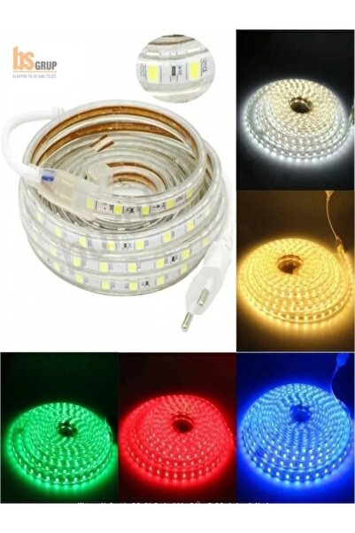 Bs Light 2 Mt Beyaz 220 Volt 3 Çipli Şerit Led Işık Hortum Led Aydınlatma Dış Mekan Su Geçirmez Led Hortum