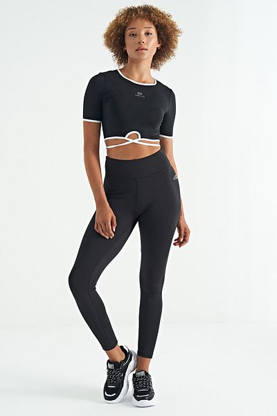 TOMMY LIFE Colanți de damă, slim, cu talie înaltă, cu imprimeu negru, cu talie înaltă pentru scufundări - 94627