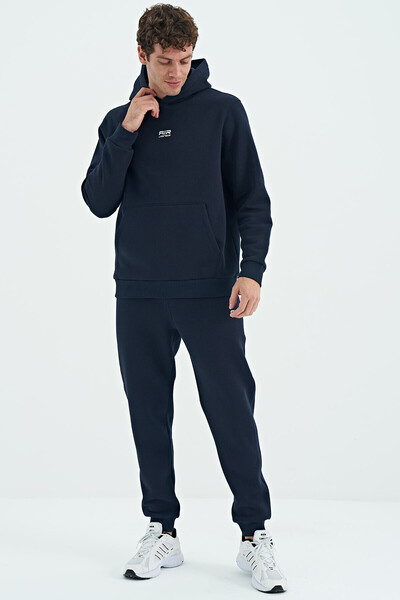 AIR JONES Ανδρική φόρμα αθλητικής φόρμας Sean Navy Blue με επένδυση - 84928