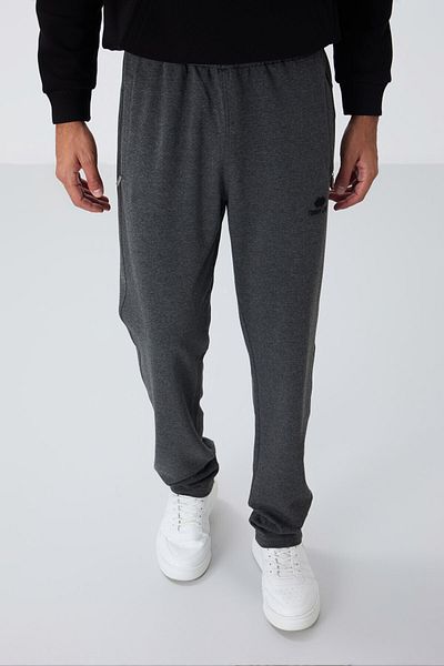 TOMMY LIFE Anthracite Melange Ανδρικό Φούτερ - Φερμουάρ και Τσέπες, Skinny Fit, Classic Leg - 84669