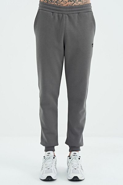 AIR JONES Ανδρική αθλητική φόρμα Sean Dark Grey με επένδυση κάτω - 84928