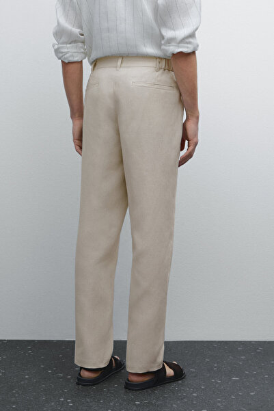 Massimo Dutti %100 keten tapered fit pantolon