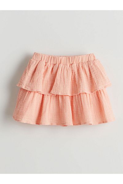LC Waikiki Lcw Pleated Girl's Skirt with Elastic Waist