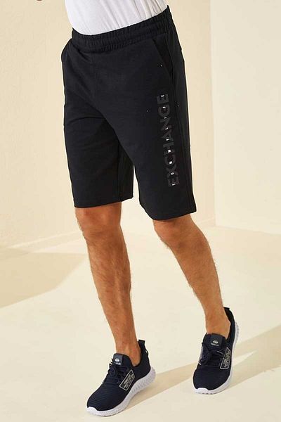 TOMMY LIFE Pantaloni scurți cu imprimeu bleumarin pentru bărbați - Mărime standard - 81142